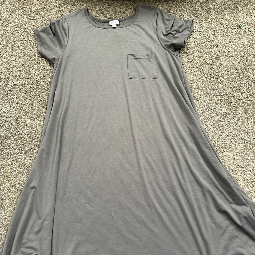 Lularoe Carly Gray Dress Size Large